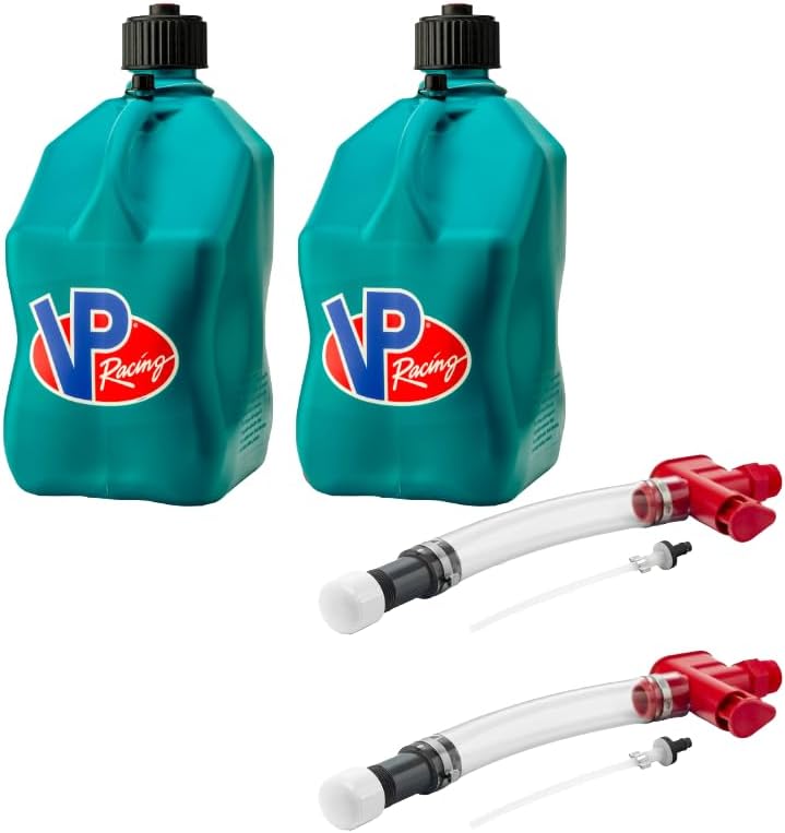 VP Racing 3622-CA, No Spill Trigger Hose Fluid Control System with VP Racing 5.5 Gallon Motorsport Racing Jug, Caribbean (2 Pack)