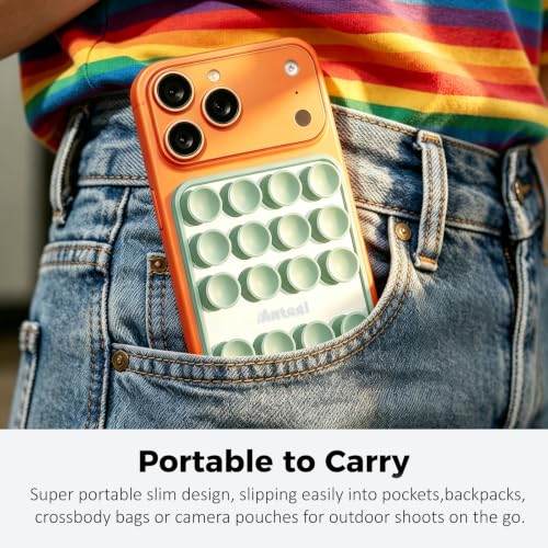 Image of LvShuLiangPin Anteel Silicone Suction Phone Case Mount, Silicon Adhesive Phone Accessory for Smartphones, Hands-Free Mirror Shower Phone Holder for Selfies, Tiktok Videos (MirrorClear)