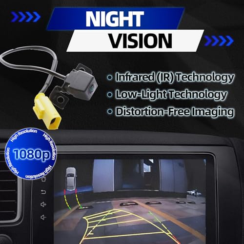 Image of MITZONE Rear View Backup Camera for Car Compatible with 2009 2011 2012 2013 Kia Sorento Parking Asist Camera 1080P HD 120-170 Wide-Angle Coverage 95760-2P202 95760-2P201