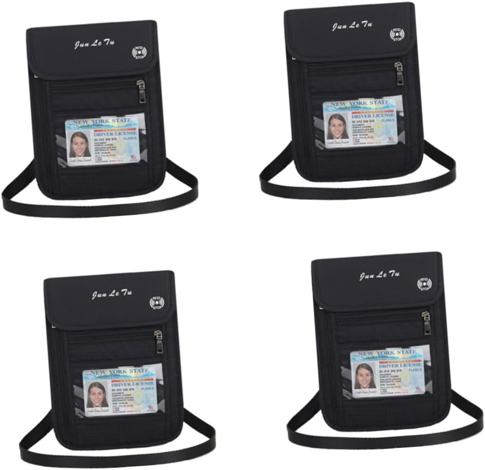 VALICLUD Porta passaporto Porta carte di credito Pochette Borse portaoggetti piccole Borsa a tracolla per passaporto Borsa per passaporto Uomo e donna Gamma diagonale, Nero