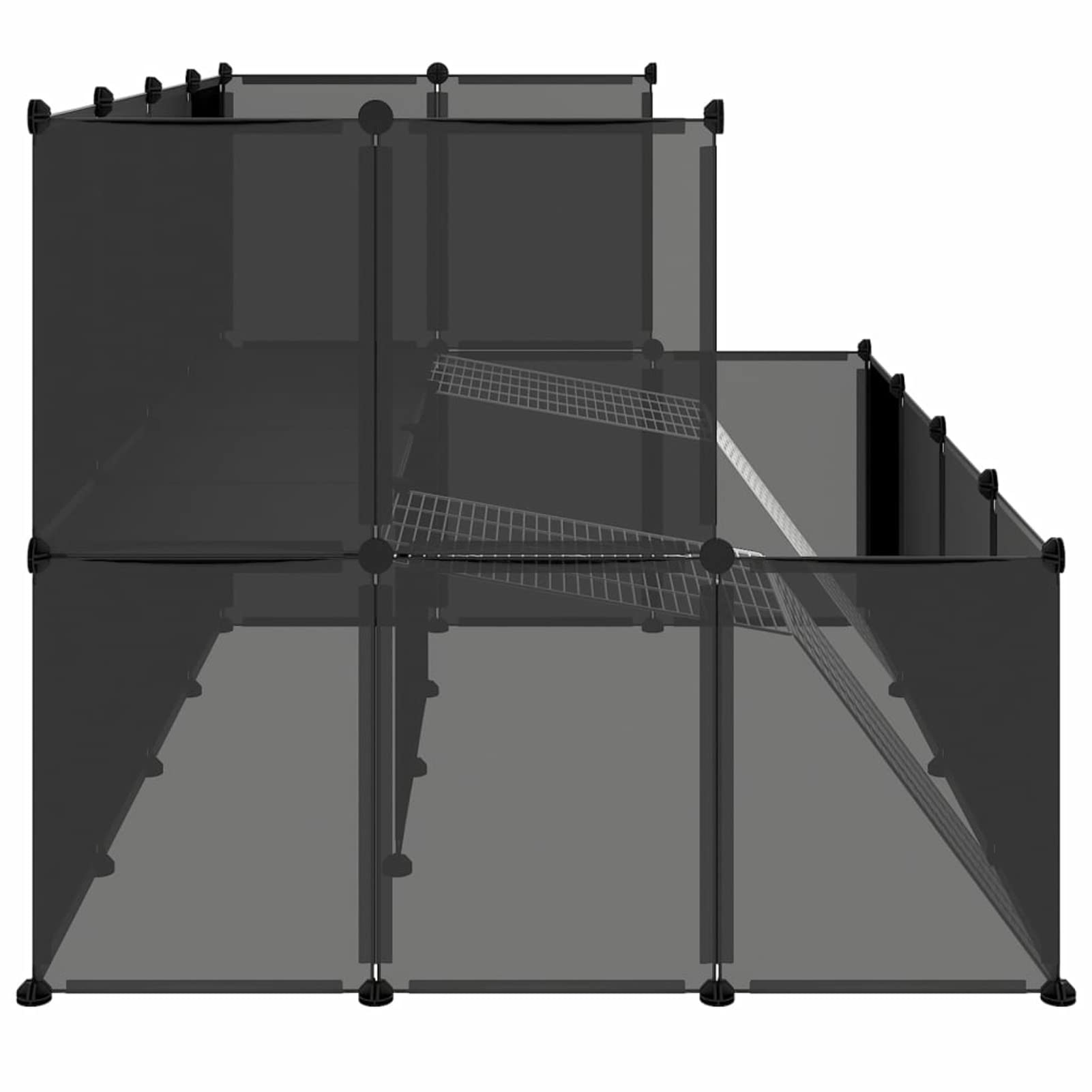 Homgoday Jaula para animales pequeños, negra, 143 x 107 x 93 cm, de polipropileno y acero, decoración de jaula para animales, jaula para pollos exterior para aves de corral, gallineros y conejos