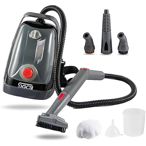 SGCB Portable Steam Cleaner Strap Type Waist Belt Steamer Multi-Purpose Auto Steam Machine 8 Pcs Accessory for Home Cleaning, Remove Dirt, Grime, Grease, Car Interior Cover