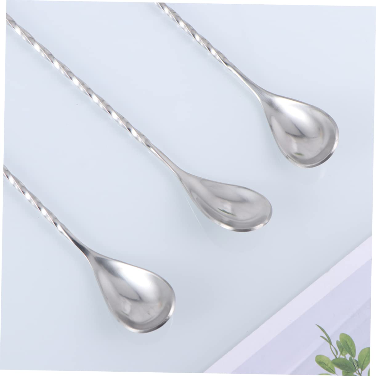 Cabilock Mixing Bar Spoon 32cm Long Handle Stirrer Stainless Steel Cocktail Stirrers Set