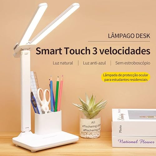 Luminária Abajur De Mesa Lâmpada De Estudo/Luminária De Mesa LED Grande capacidade com dimerização c