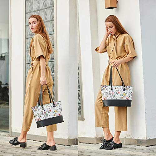 Image of Women Fashion Handbags Wallet Tote Bag Shoulder Bag Top Handle Satchel Purse Set 4pcs
