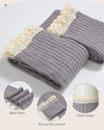 Image of Syhood Cotton Women thigh high socks with Lace Trim over the knee High Socks Boutique Lace Tall Boot Stockings for Women