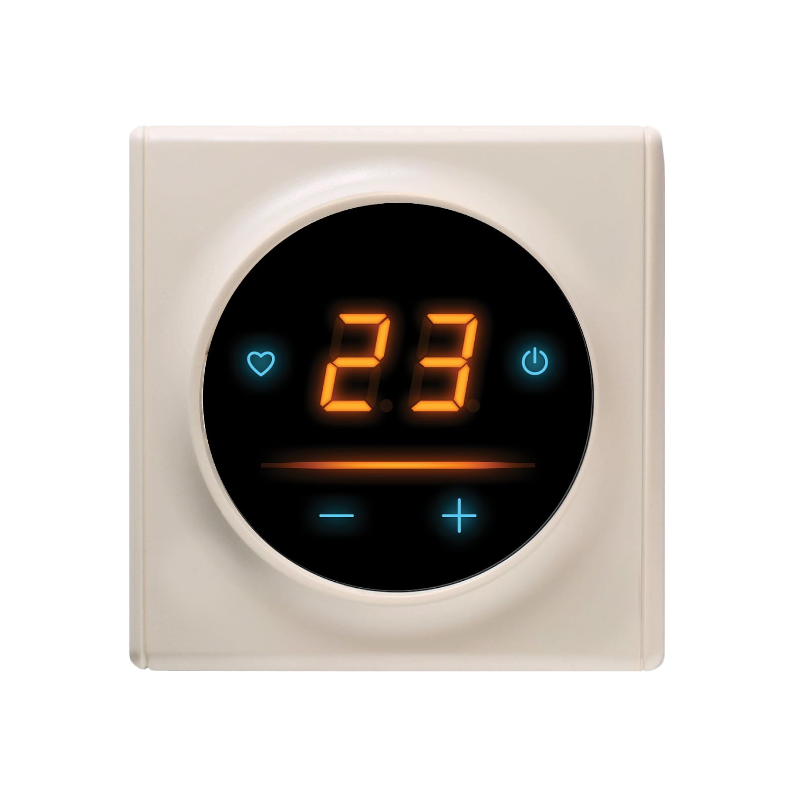 OneKeyElectro 25 designerski regulator temperatury z ekranem dotykowym Garda ze szklaną ramą, inteligentny termostat WiFi do elektronicznego ogrzewania podłogowego, kolor: beżowy, ramka: Florence - PC