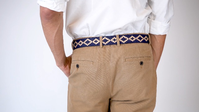 2153 Interchangeable Handmade Woven Polo Belt- Guarda Pampas Design, Guarda Pampas Woven Belt (Black/Black-Red) main image 3