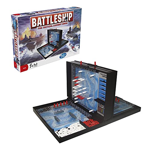 Image of Hasbro Gaming Battleship Board Game - Classic Strategy Game for Kids Ages 7 and Up, 2 Players & 5 Alive Card Game, Fast-Paced, Easy to Learn, Fun Family Game for Ages 8 and Up