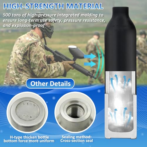 Depósito de aire PCP 4500 psi con rosca M18x1.5 para buceo y airsoft 5