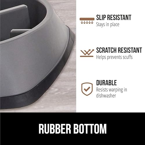 Miniatura 8 de Gorilla Grip Juego de 2 cuencos para perros y cuencos para perros de alimentación lenta, cuencos para mascotas, 4 tazas, acero inoxidable, 2 tazas