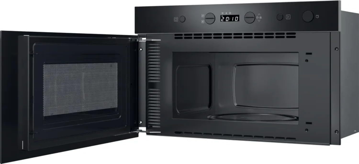 Hotpoint - HAMK11B Micro-ondes Encastrable 22L - Technologie Multiwave 3D, Gril Autonettoyant - Écran LCD Tactile et Sécurité Enfants - H 38,2 x L 59,5 x P 32 cm - Noir