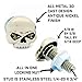 Tricktoppers All Metal Cast 3D Universal Motorcycle License Plate Frame Fastener Tag Bolt Kit with Stainless Steel Stud and Antique Nickel Finish - Punish'd G Skull (2 Pcs)