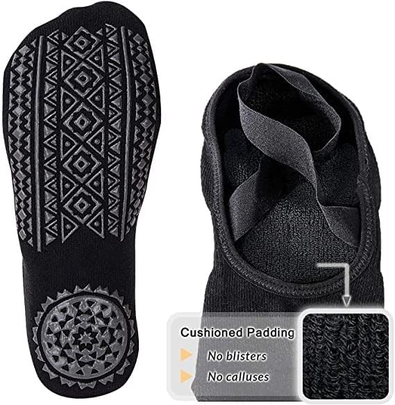 Image of 2 pair Non-Slip Football Socks for Men & Women | Grip Sports Socks with Cushioning | Anti-Skid, Breathable Cotton Crew Socks for Soccer, Rugby, Cricket, Gym, Yoga