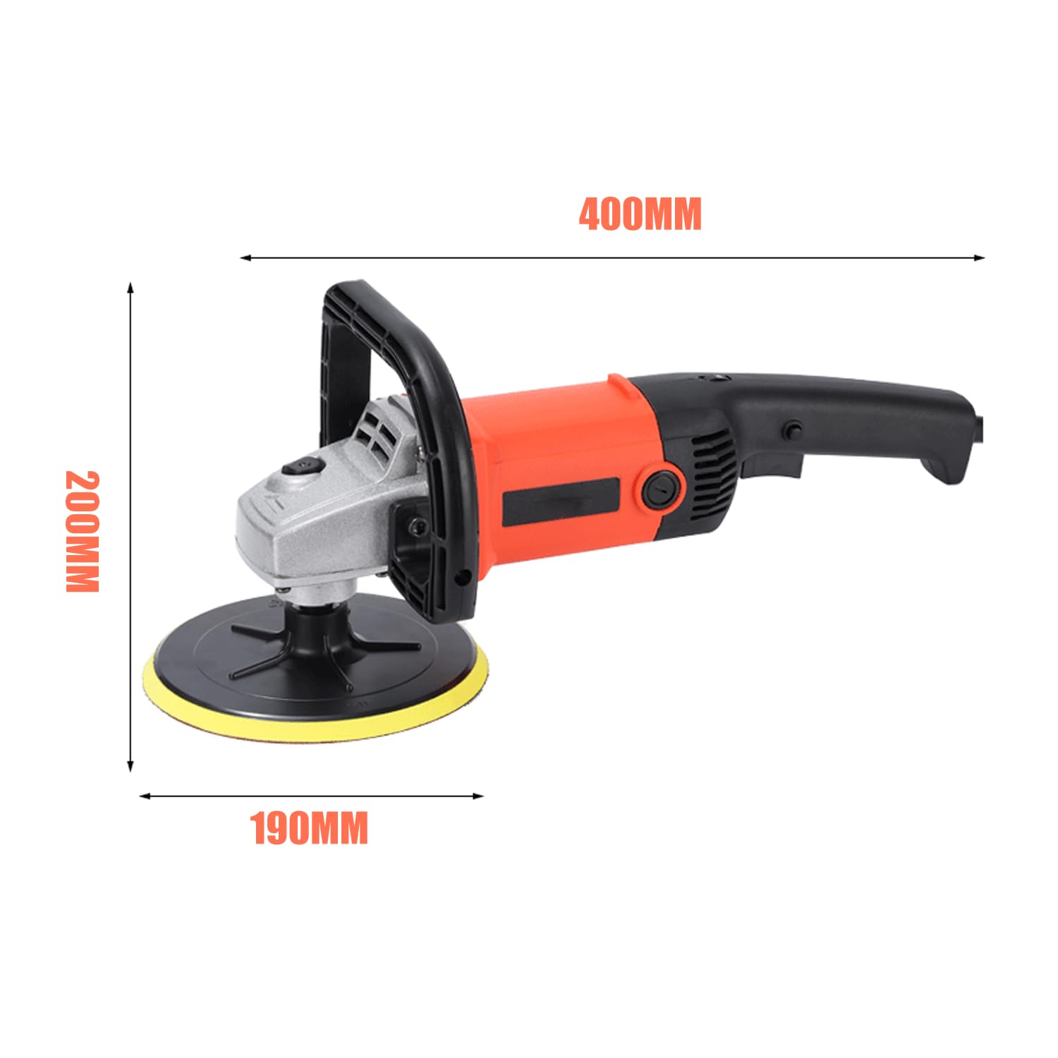 Pulidora eléctrica para Coche de 1200 W, Kit de pulidoras y pulidoras rotativas, 600-3000 r/min, con Cepillo de carbón, Tornillos, Papel de Lija Grueso/Medio/Fino, Bola d