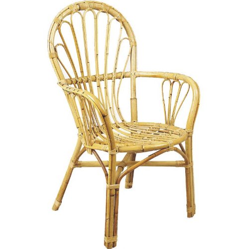 AUBRY GASPARD Fauteuil en Rotin Non écorcé Naturel 56x61x96cm