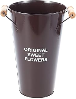 Yardwe - Secchio per fiori in ferro battuto, stile rustico, rustico, per piante grasse e piante grasse, centrotavola per matrimoni, colore: Caffè