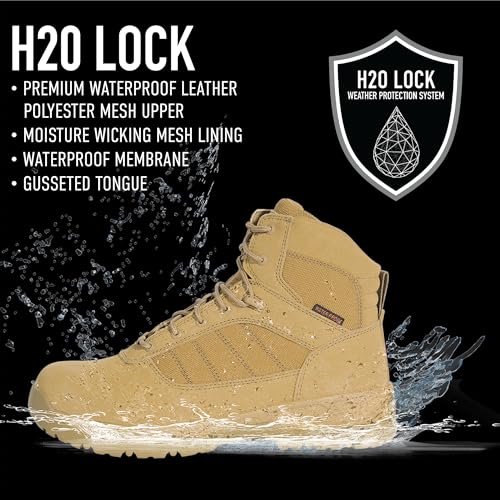 Rothco Guardian AR 670-1 Coyote Brown Tactical Boots – 6 Inch – Waterproof Lightweight Duty Footwear3