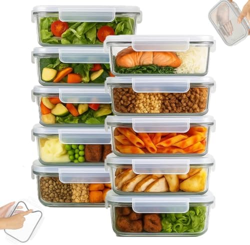 Kit 10 Potes De Vidro Marmita Com Tampa Hermético 640ml Yab