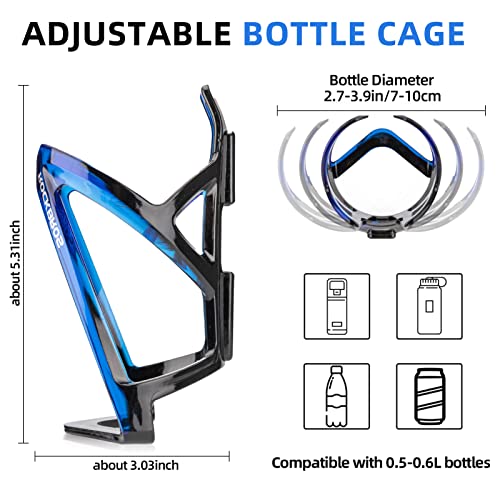Image of ROCKBROS Bike Water Bottle Holder Ultra-Light Durable Bicycle Bottle Cages with Screws Tool, Universal Bike Cup Holder for Road MTB Mountain Bikes Cycling Accessories(2 Pack, Multi-Color)