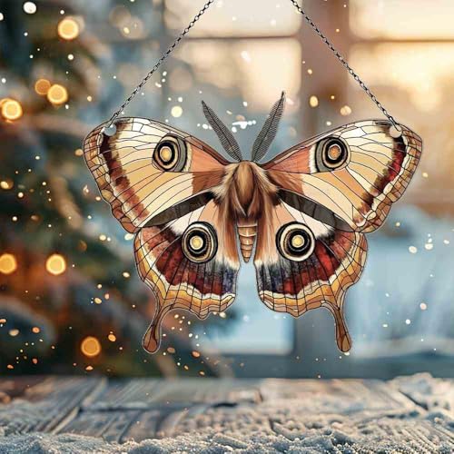 Image of Silk Moth Acrylic Ornament Gift for Silk Moth Lovers Christmas Decor