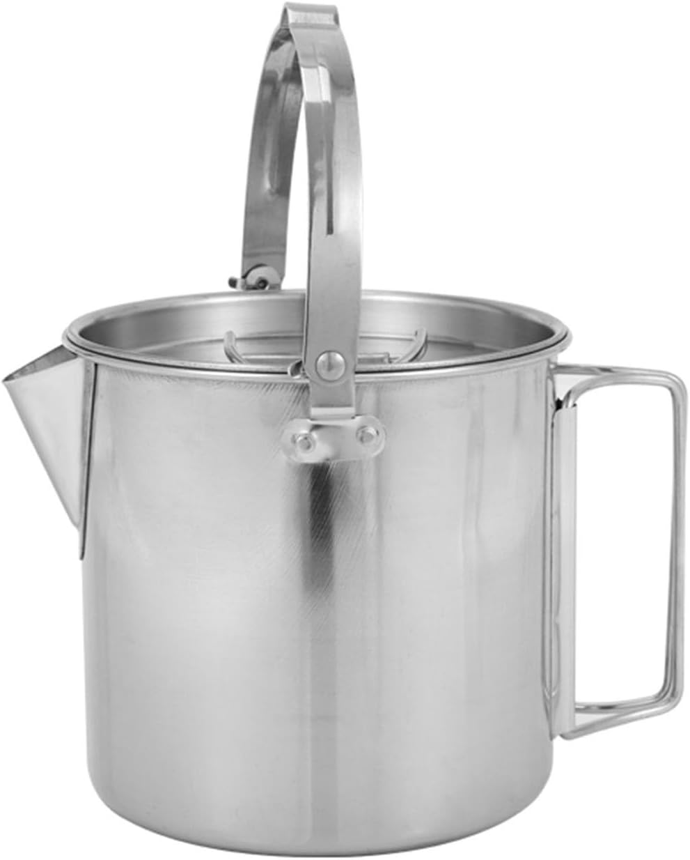 Camping Kettle Stainless Steel Kettle, 1.2L Portable Camping Coffee Pot, Durable and Portable Camp Tea Pot, Outdoor, Hiking, Camping, Picnic and Traveling. Camping Kettle Camp Tea offee Pot