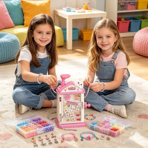 Kit pulseras sin desorden con 8 cajones y cuentas coloridas de joyería DIY para niñas 2