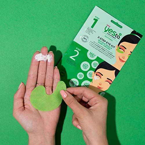 Yes To, Cucumbers 2-Step Buh Bye Bags & Dark Circles Eye Kit, Calms Skin and Eliminates Excess Under Eye Darkness - Afbeelding 4