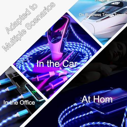 Image of 3-in-1 USB Charging Cable - Triple Port Type-C /Micro USB Fast Charger & Sync Cord for Smartphones, Tablets - Colorful & Compact