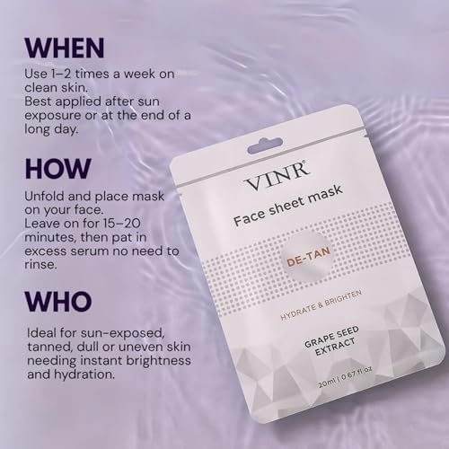 Image of VINR Brightening Skincare Combo - Niacinamide Rice Water Face Toner, Vitamin C Facewash & D-Tan Face Sheet Mask | For Tan Removal, Oil Control & Glow | All Skin Types | For Men & Women