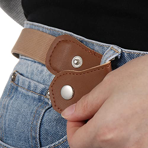 Elastic Stretch Canvas Adjustable Jeans Pants Waist Belt(apricot)4