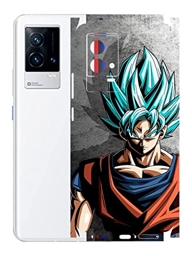 Image of AtOdds - Vivo IQOO 9 (5G) Mobile Back Skin Rear Screen Guard Protector Film Wrap (Coverage - Back+Camera+Sides) (Goku)