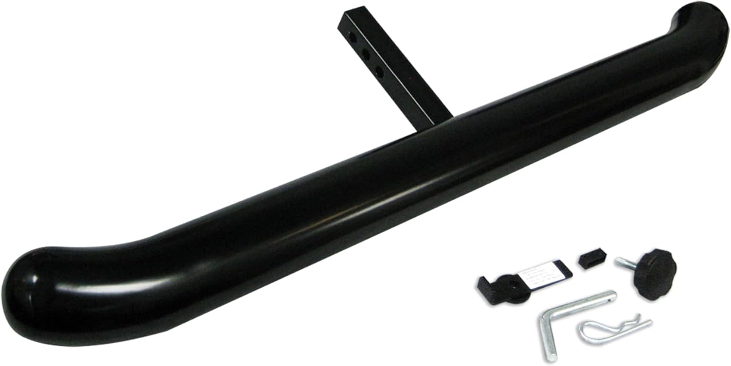 Black Horse 3" Tube Diameter Black Tow Hitch Step Rear Bumper Guard Protector Compatible with All Truck and SUVs Equipped with 1.25" Receivers Come with Hitch pin and Anti-Rattling kit -RBP2000A