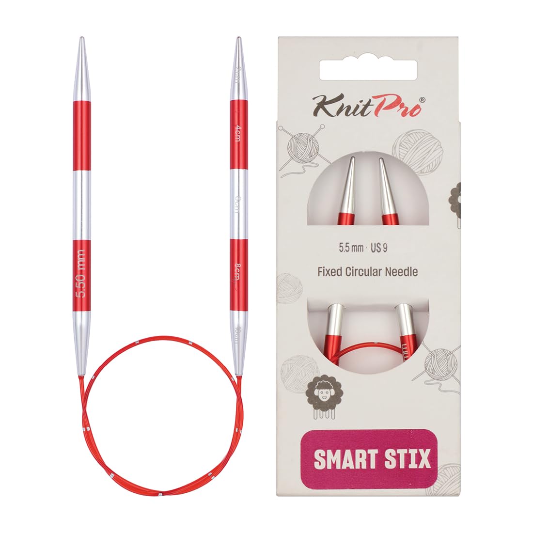 KnitPro Smartstix Fixed Circular Needles 16" (40cm) | 5.50mm