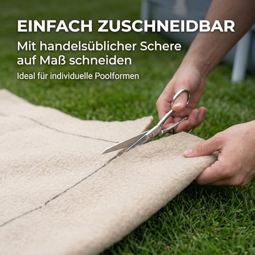 poolomio Bodenschutzvlies rechteckig 470 x 470 | robuste Poolunterlage Outdoor | Poolbodenplane mit antibakterieller Beschichtung zum Bodenschutz der Poolinnenfolie | Poolvlies als Unterlegplane-6