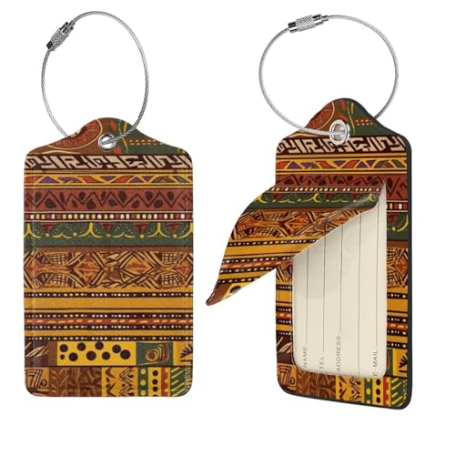 Lot de 4 étiquettes bagages en cuir synthétique avec boucle métal et dos occultant