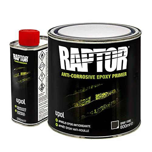 RAPTOR Kit d'apprêt époxy anti-corrosion 4:1 UP4831 gris, 1 l, lot de 2