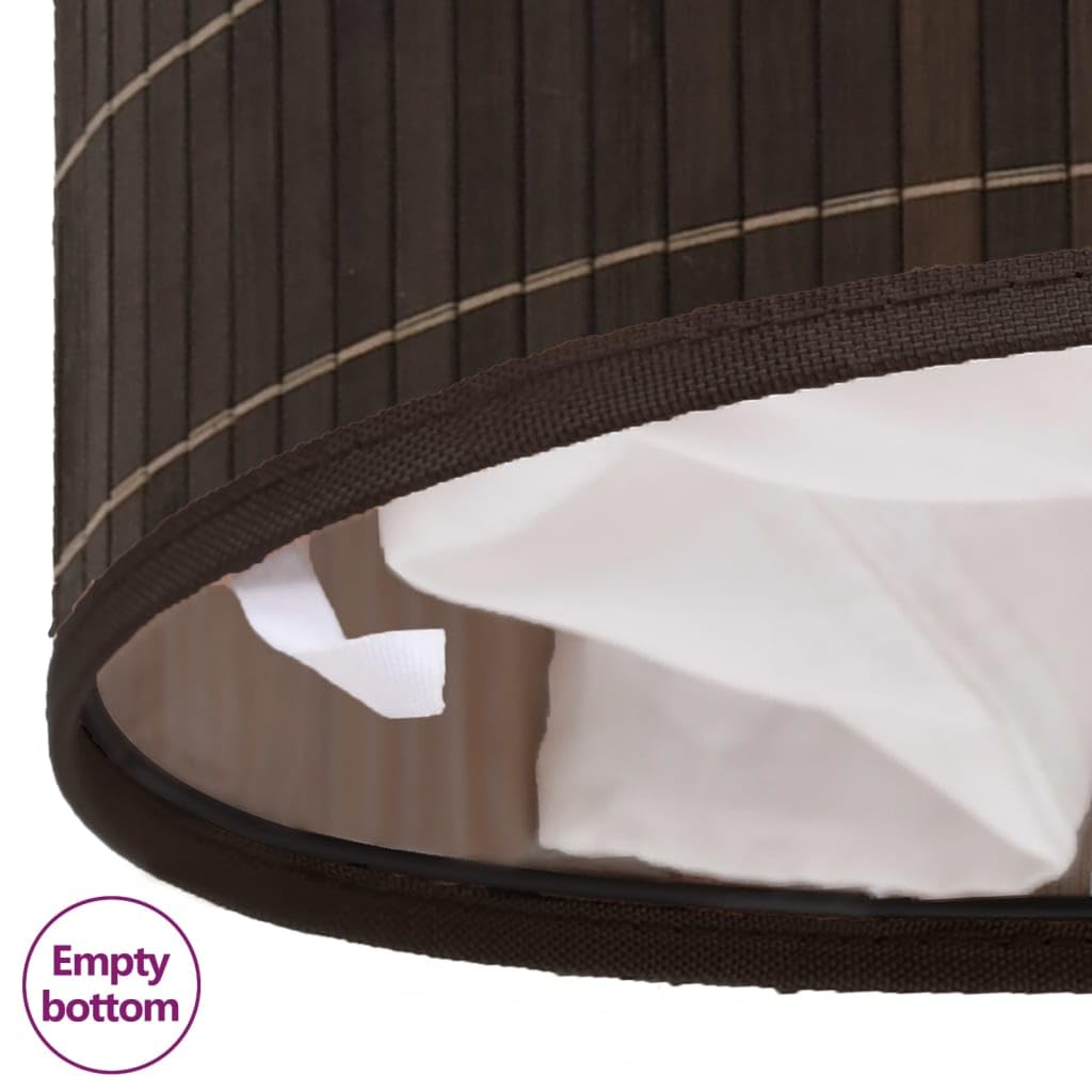 Bambus-Wäschekorb Oval Dunkelbraun mit herausnehmbarem Polyester-Innenbeutel, Wäschebehälter mit Griffen, platzsparend zusammenfaltbar, Mehrzweck-Aufbewahrungskorb für Spielzeug