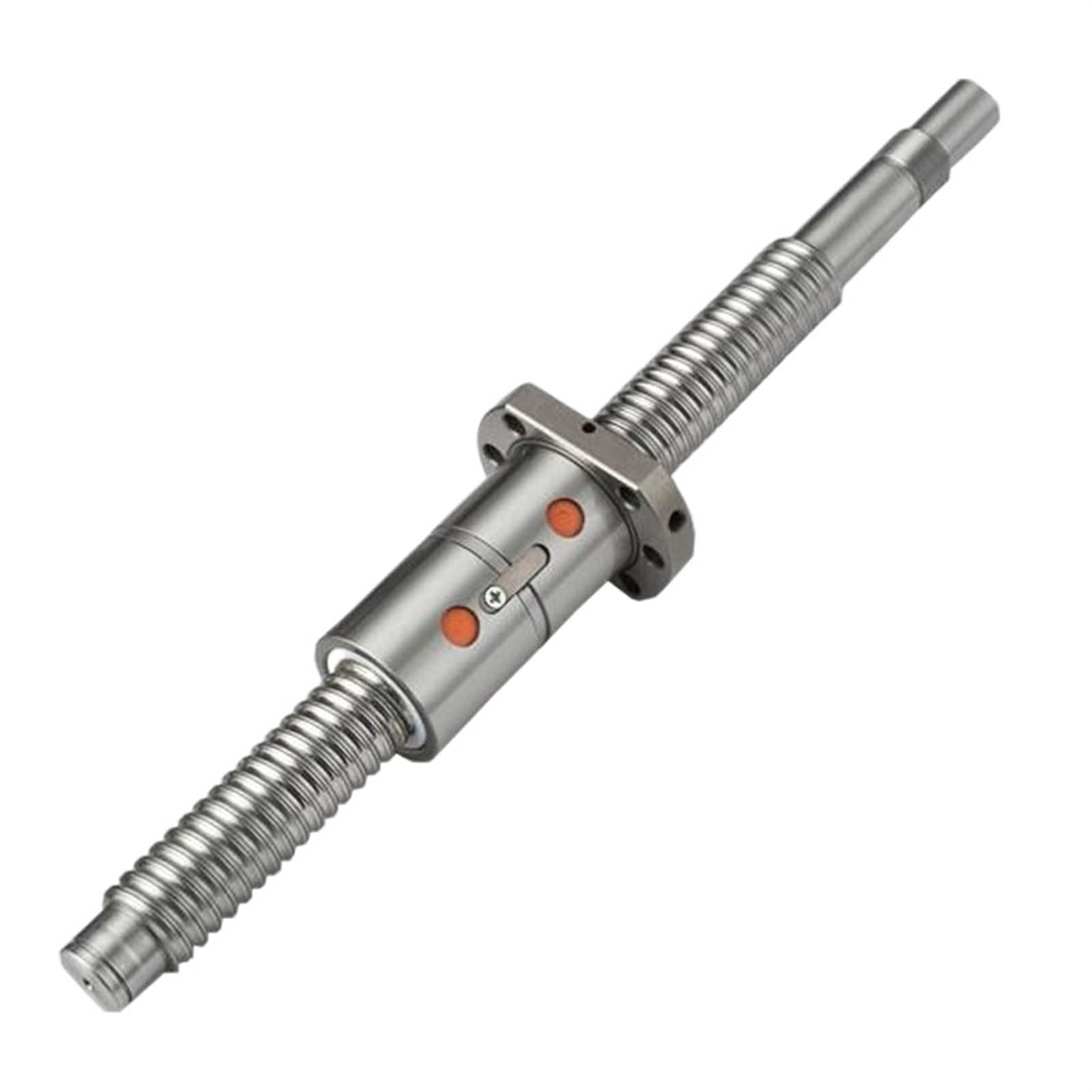 Śruba kulowa z gwintem lewym DFU3205 podwójną nakrętką | C7 Walcowane BK25 BF25 Obrobione końcówką 32 mm Średnica 5 mm Skok śruby kulowej pociągowej(850mm 33.46" long)