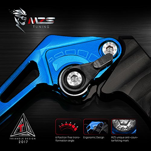 Mzs Blue Motorcycle Brake Clutch Levers Short Adjustable Compatible With Sv1000 Sv1000S Bandit 650 1200 1250 Gsf650 Gsf650S Gsf1200 Gsf1250 Dl1000 V-Strom Gsx650F Gsx1250F Gsx1400 Gsxr1300 Tl1000R #TOP3