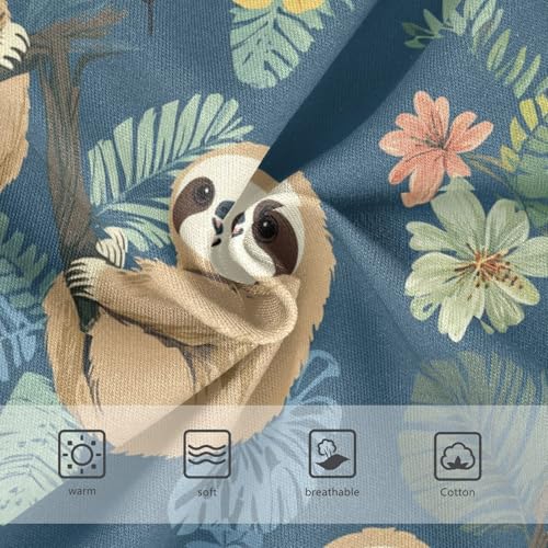 Wusikd Sloths Hanging Tree Girls' Underwear Cotton Cartoon Girls Briefs Soft Toddler Underwear 2T3