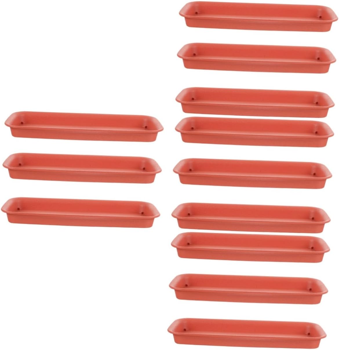 12pcs Plastic Plant Saucer Tray Flower Pot Drip Tray and Reusable for Indoor and Outdoor Use Prevents Water Leakage Brick