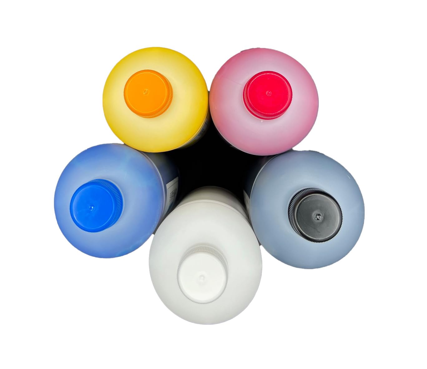 Inchiostro DTF di trasferimento su pellicola Pet DTF da 1000 ml, compatibile con stampanti e testine DTF Epson, ricambio di inchiostro DTF 1L (bianco/nero/ciano/magenta/giallo)