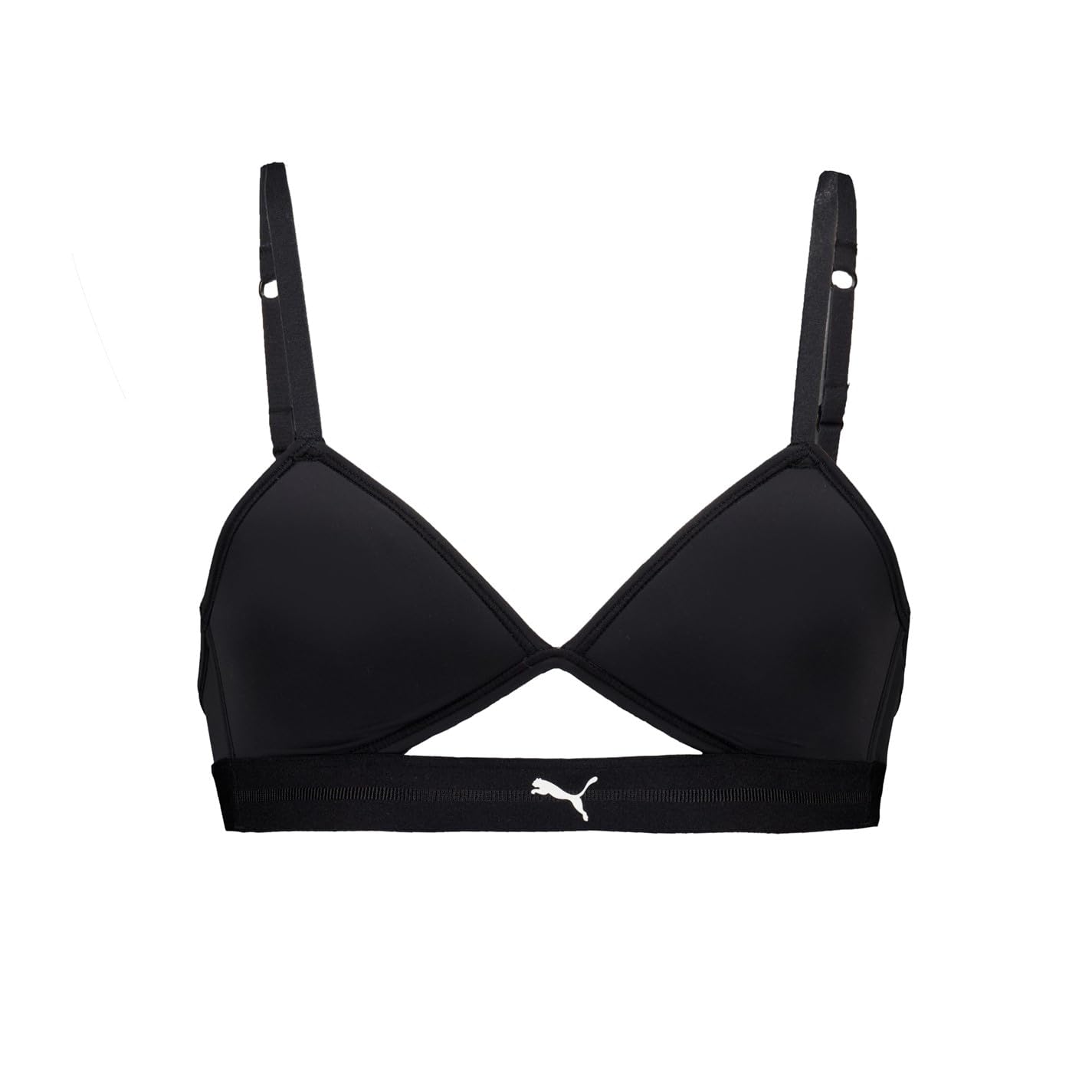 Puma Women's Black Peek A Boo Triangle Bralette in Size 12, Sports Direct