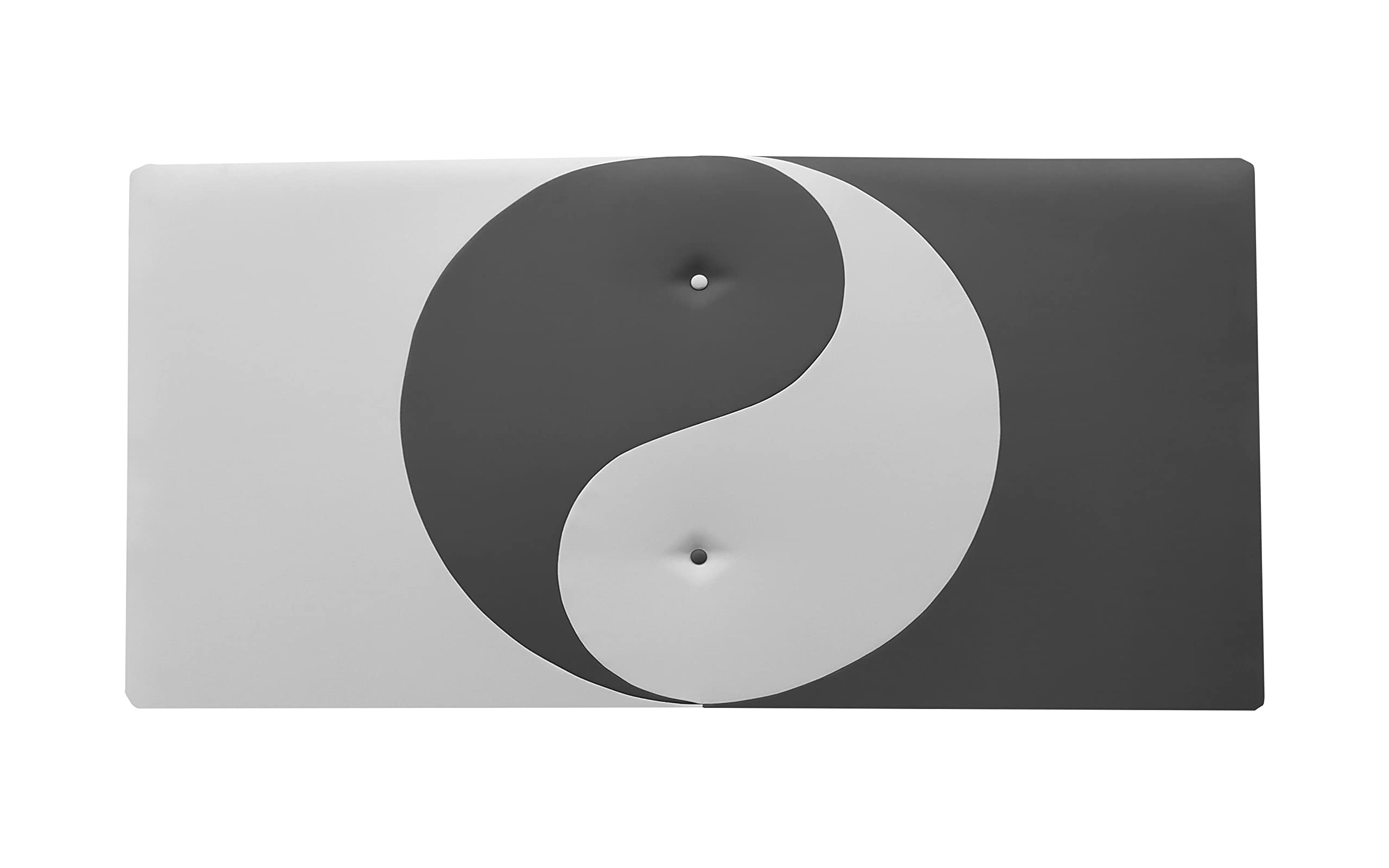 ONEK-DECCO Cabecero de Cama Mod.Ying Yang tapizado en Polipiel,Acolchado de Espuma Varias Medidas y Colores,Cabezal niños, Juvenil y Cama Matrimonio (160x70, Blanco-Gris)