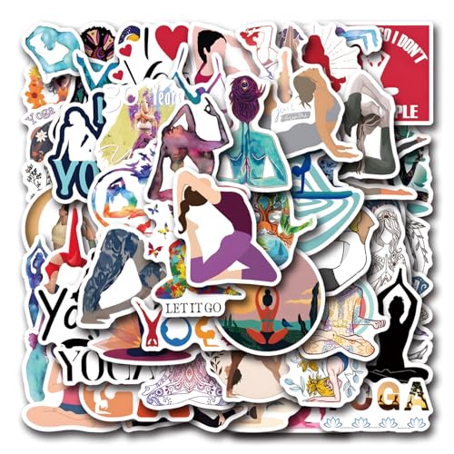 55PCS Yoga Sticker Set for Water Bottles