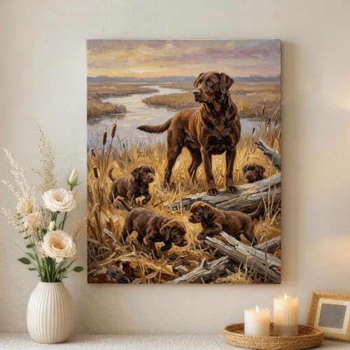 Lienzo de labrador marrón de 40x50 cm para colgar en la pared de tu sala de estar