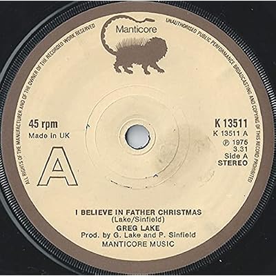 GREG LAKE, I believe in father christmas, B side humbug, K 13511, 7" single