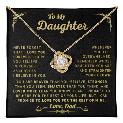 To My Daughter Necklace From Dad, Beautiful Gift For Daughter From Dad Never Forget That I Love You Necklace, Gifts For Daughter From Dad, Birthday Gifts For Daughter, Father Daughter Gifts With Inspirational Message Card