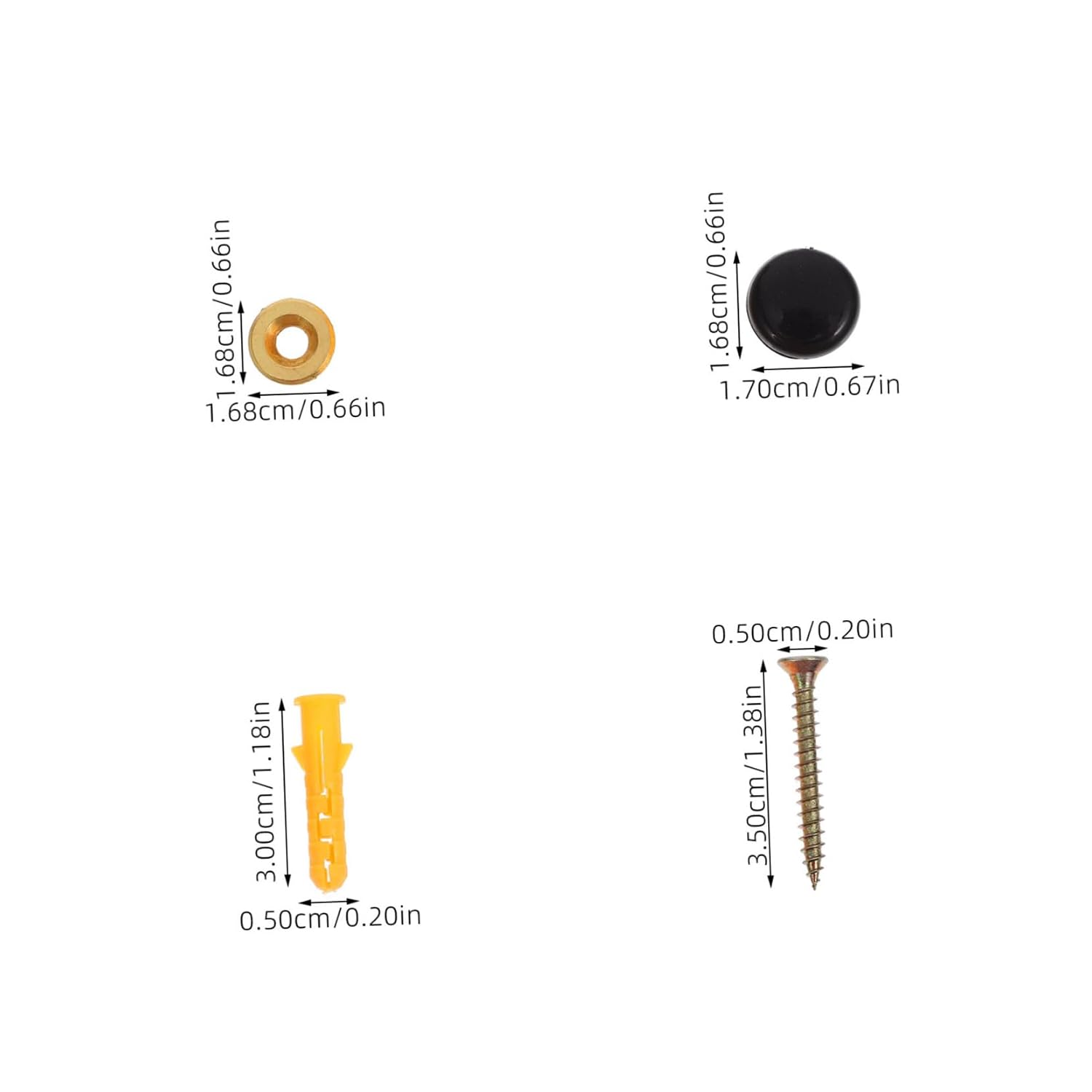Decorative Screw Caps for Tiles and Glass, 20 Sets